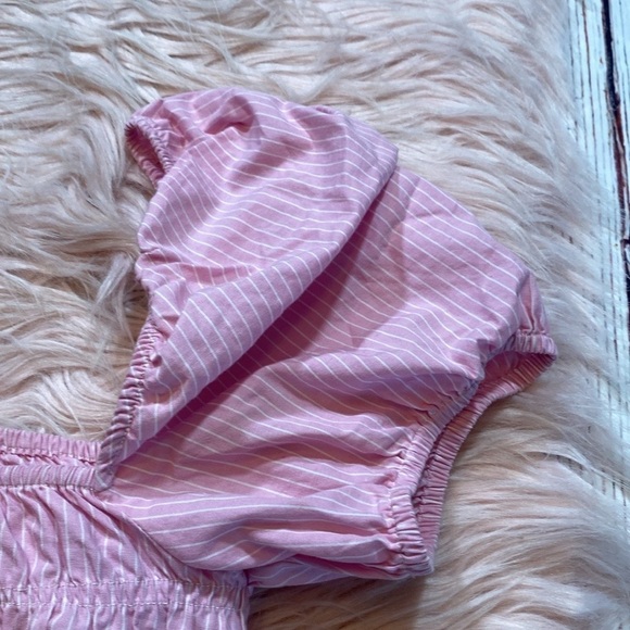 Zara Pink Poplin Striped Crop Top - Picture 4 of 8